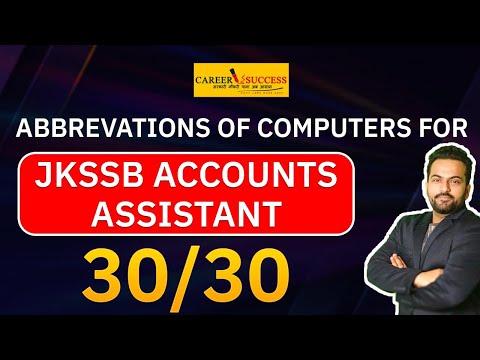 Abbreviations of Computers | JKSSB Account Assistant | Score 30/30 | @Career Success