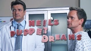 NEIL PATRICK HARRIS &amp; NATHAN FILLION in DOCTOR&#39;S OFFICE - Neil&#39;s Puppet Dreams