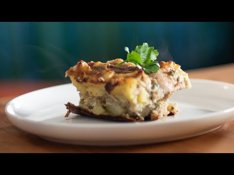 Cheesy Chicken Potato Casserole - Libyan Tagine Jabn Recipe