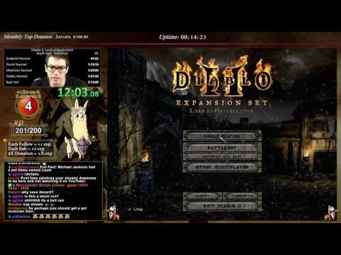 Diablo 2 - Hell Sorceress Any% Speedrun! (08/06/2016)
