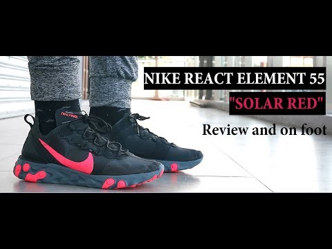 NIKE ELEMENT REACT 55 - SOLAR RED (Review and on-foot video)