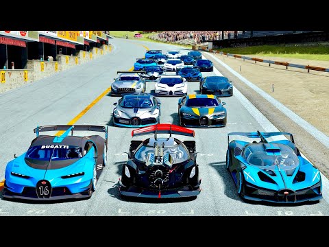 Koenigsegg Dragster Concept vs Bugatti Hypercars at Drag Race 24 KM Straight Road