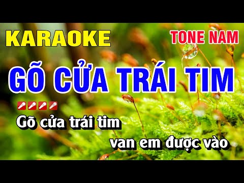Karaoke Gõ Cửa Trái Tim Tone Nam Nhạc Sống | Nguyễn Linh