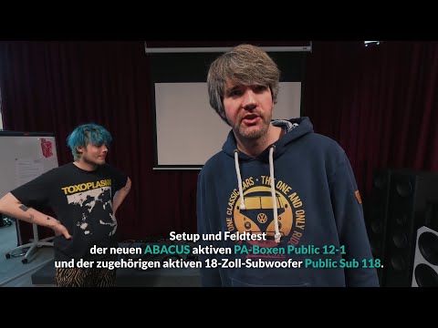 Testaufbau und Feldtest ABACUS PA-System mit Public 12-1 und Subwoofern