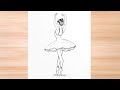 Ballerina Dancing Girl Beautiful Drawing