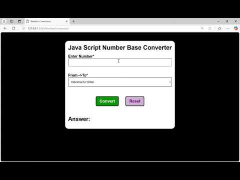Number Converter Using Html Css Javascript