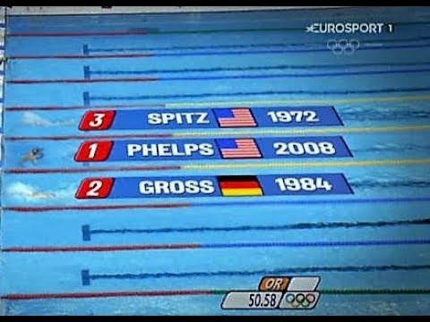 Olímpicos Phelps, Gross y Spitz -100 Mariposa