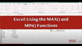 Excel: Using the MAX and MIN functions to Find the Highest and Lowest Values