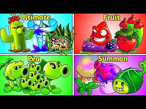 Random 4 Team Plants Battles - Which Team Will Win? - PvZ2 Team Plants vs Team Plants