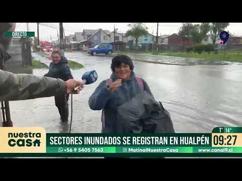 Calles bajo el agua en Hualpén: Intensas lluvias dejan diversos sectores inundados