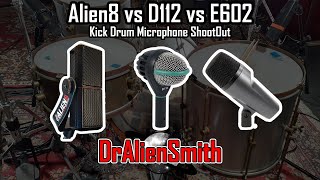 Video thumbnail for DrAlienSmith Alien8 vs D112 vs E602 Kick Microphone Shootout by DrAlienSmith