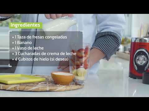 Receta de Batido de fresa con Extractor Licuadora portátil NutriSmoothies 7 Piezas Chef Master
