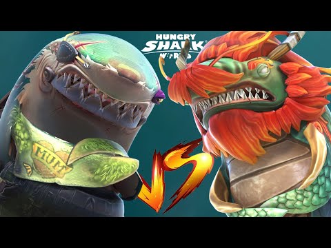 Veteran Shark vs Legendary Great White! - Hungry Shark World