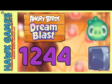 Angry Birds Dream Blast Level 1244 Hard - Walkthrough, No Boosters