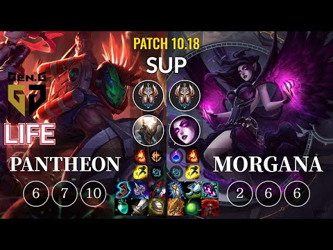 GEN Life Pantheon vs Morgana Sup - KR Patch 10.18