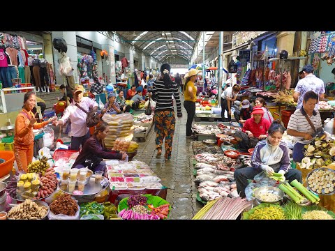 Food, People's Lifestyle, & Amazing Skills @ Cambodian Market - Market Food @ Boeng Trabaek