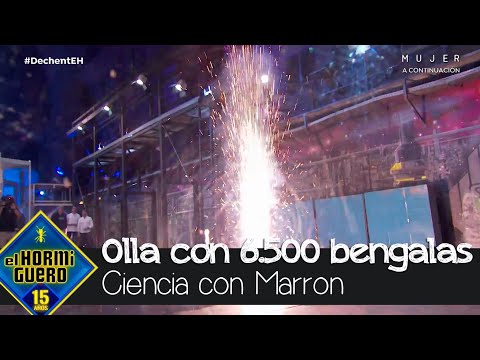 Marron pone a prueba una olla con 6.500 bengalas - El Hormiguero