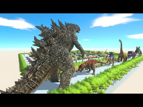 Gozilla And Death Labyrinth. War With Dinosaurs - Animal Revolt Battle Simulator