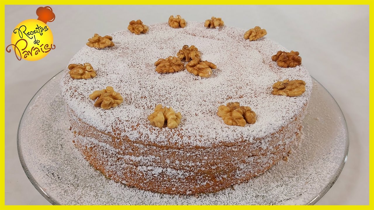 BOLO DE NOZES RECHEADO COM DOCE DE OVOS  | 🍎 Receitas do Paraíso