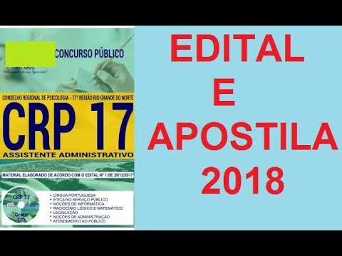 CONCURSO CRP 17ª REGIÃO RN 2018   ASSISTENTE ADMINISTRATIVO