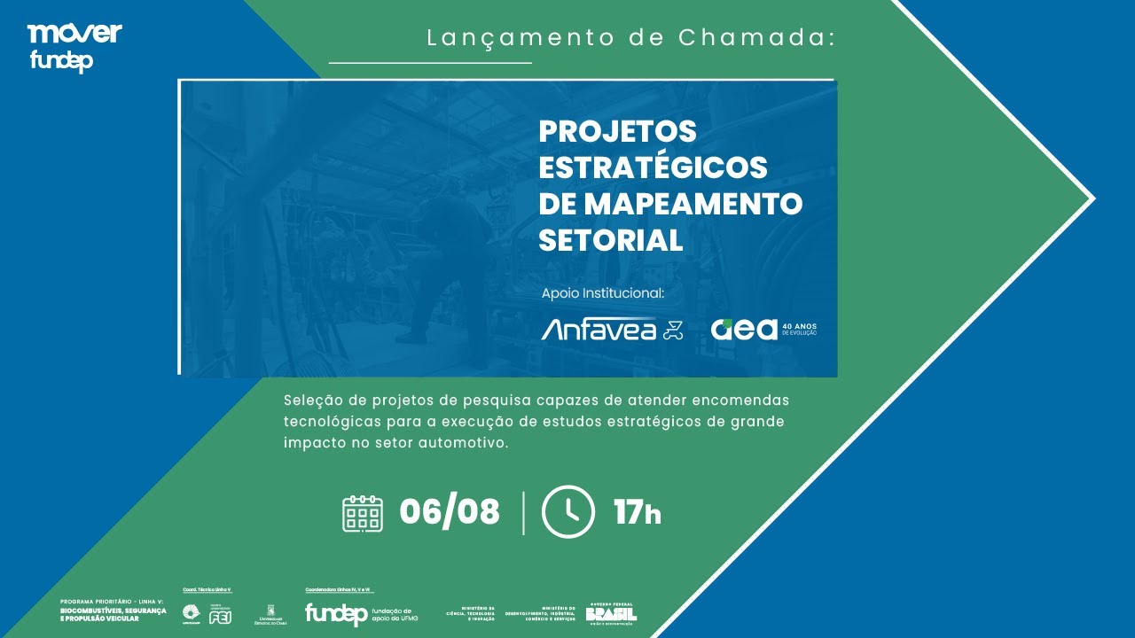 Lançamento: Chamada Pública de Projetos Estratégicos de Mapeamento Setorial​