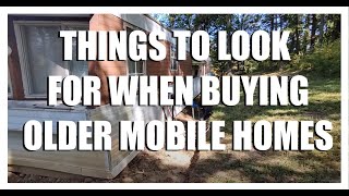 THINGS TO LOOK FOR WHEN BUYING A OLD SINGLE WIDE MOBILE HOME - VIDEO RESPONSE