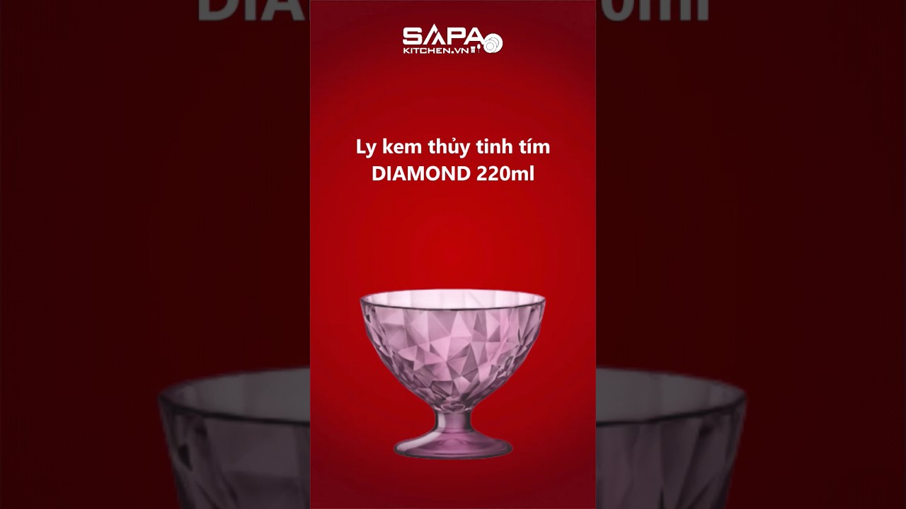 Ly kem thủy tinh Diamond 22cl màu tím