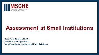 Small Institutions and Assessment