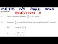 MATHEMATICS N5 DIFFERENTIATION QUESTION 2 APRIL 2020 Mathszoneafricanmotives