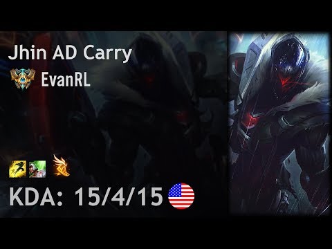 Jhin AD Carry vs Vayne - EvanRL - NA Challenger Patch 8.1