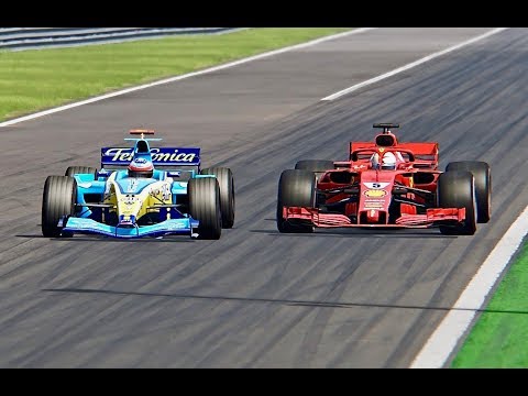 Ferrari F1 2018 vs Renault F1 2004 - Monza