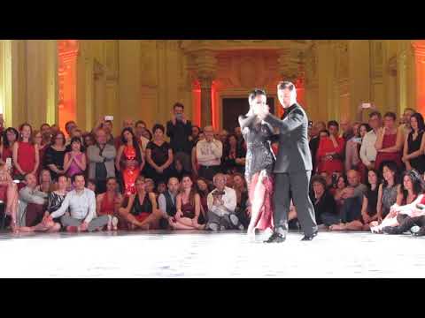  Sagdiana Hamzina  and  Dmitri Vasin  are  dancing  to  the  tango  "  Los Mareados  "  by  Solo Tango Orquesta  at  Torino Tango Festival  in  2019