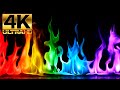 Beautiful Rainbow Flames in 4K UHD! (12 Hours)