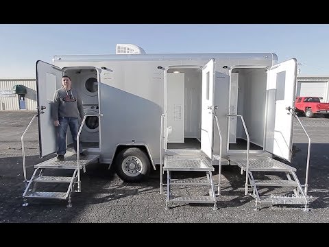 2 Station Restroom Rental / Shower Trailer Combo with Laundry Tutorial | Comfort Series