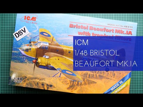 Сборная модель Бомбардировщик Bristol Beaufort Mk.IA с тропическим фильтром (ICM 48311) 1:48
