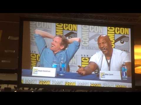 Asking Mike Tyson a question at Comic Con 2014