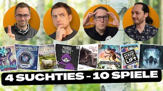4 Suchties - 10 Spiele | Team Aufgetischt #348 | Bohemians, Great Wall, Panda Royala, Nemesis