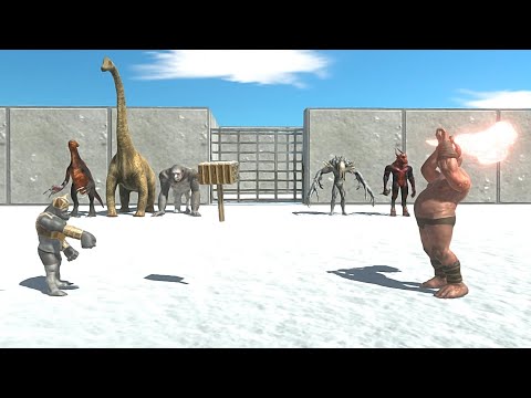 HERBIVORE DINOSAURS + MUTANT PRIMATES VS INFERNALS Tournament - Animal Revolt Battle Simulator