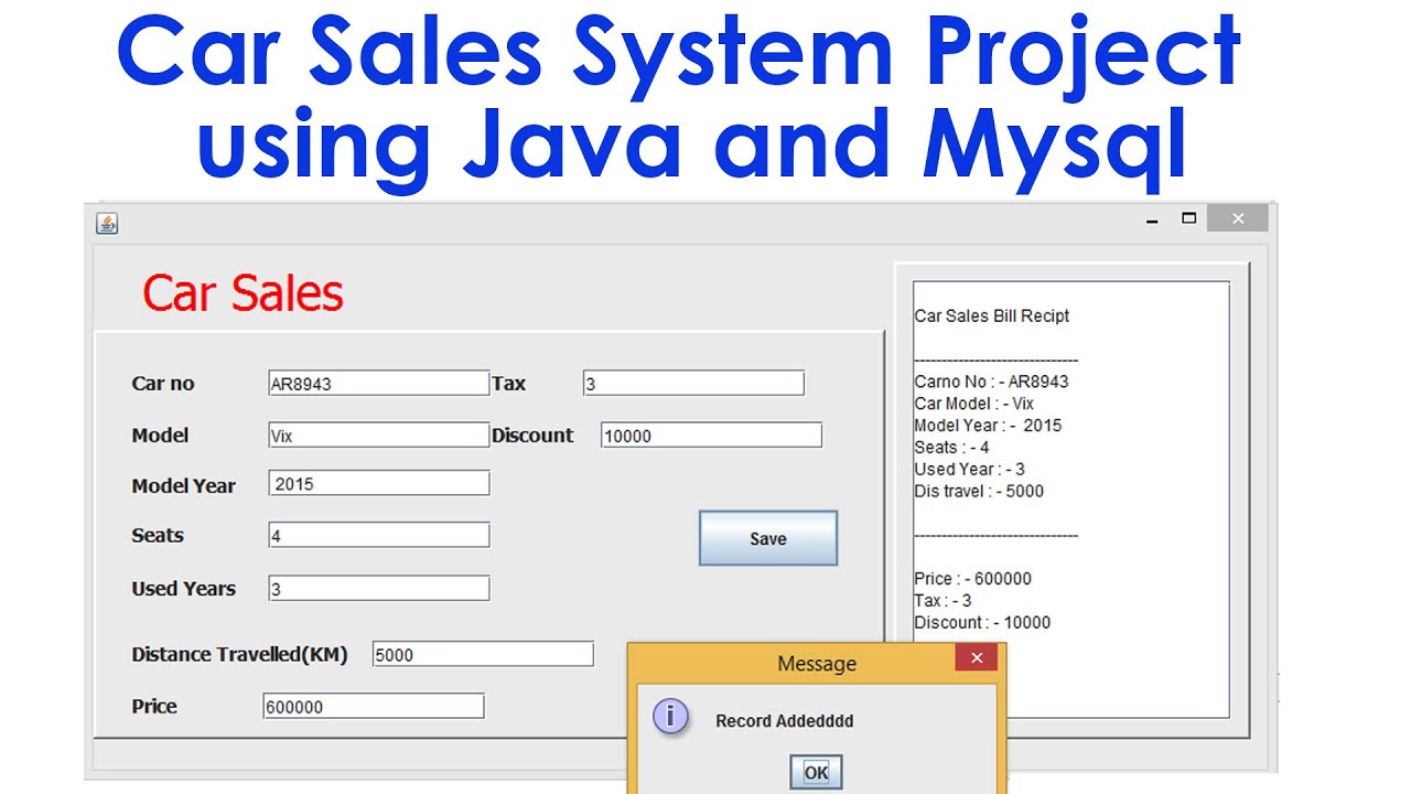 Car Sales System Project using Java and Mysql
