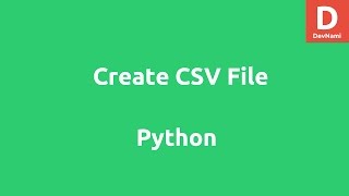 Create CSV File using Python List