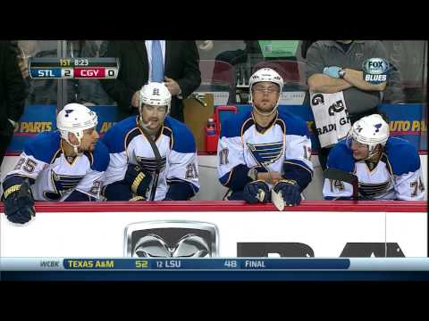 Vladimir Sobotka wrist shot goal 2-0 St. Louis Blues vs Calgary Flames 1/9/14 NHL Hockey