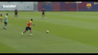 Messi shows his amazing skills in training