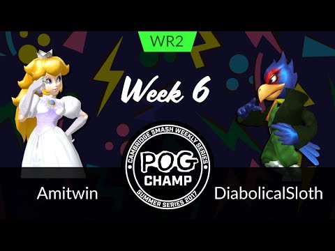 Pog Champ Summer Series #6 Melee - WR2 - Amitwin (Peach) vs DiabolicalSloth (Falco)