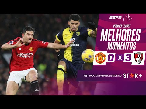 Gols e lances de Manchester United x Bournemouth
