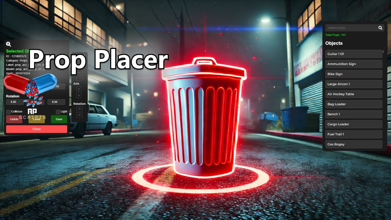 [ESX/QB][PAID] 🏗️ Prop Placer | Place, Move, Manage Props with Ease in FiveM! #Customization thumbnail 5