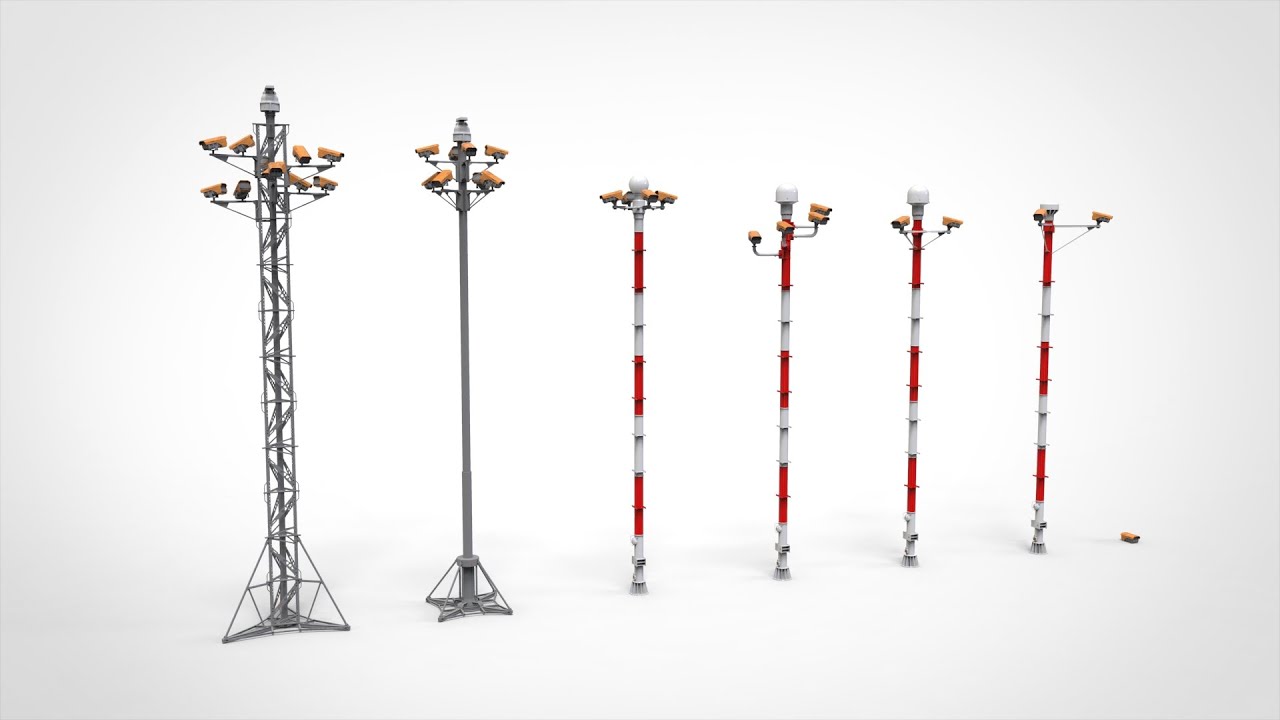 Sci fi video surveillance mast 3D Model