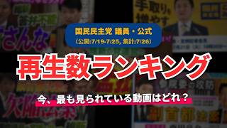 【国民民主党】YouTube再生回数ランキング[2026/07/19-2026/07/25]