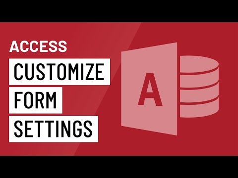 Access Customizing Form Settings