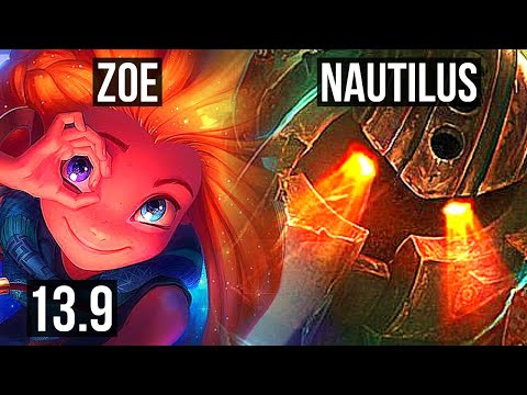 ZOE vs NAUTILUS (MID) | 7/0/6, 67% winrate, Godlike | KR Master | 13.9