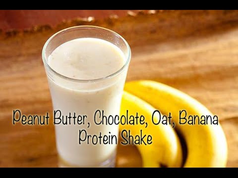 Build muscle fast with this healthy peanut butter, oat, banana protein shake smoothie